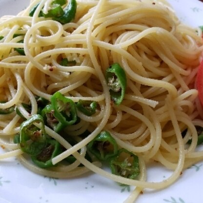 ペペロンチーノを食べたい
と言われ　青唐辛子！あると思い
参考にさせていただきました！